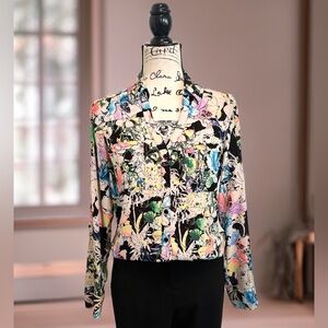 💛Express Portfolio, Size Small, Colorful Long Sleeve Women's Blouse